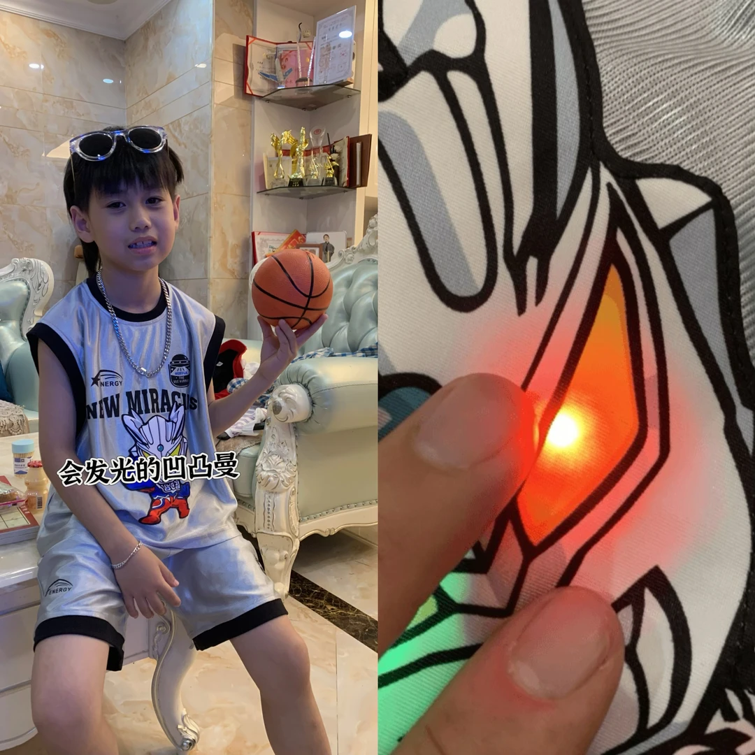 【杨少华服饰】会发光的童装夏季新款两件套凹凸曼时髦套装620