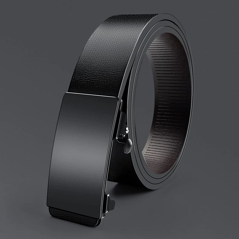 男士皮带腰带时尚休闲百搭真皮商务高档男式平滑简约合金扣韩版