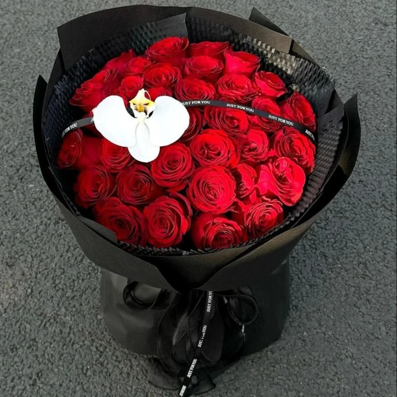 【暮云春树】网红款33朵红玫瑰蝴蝶兰鲜花表白求婚生日鲜花送女友老婆花店配送上门