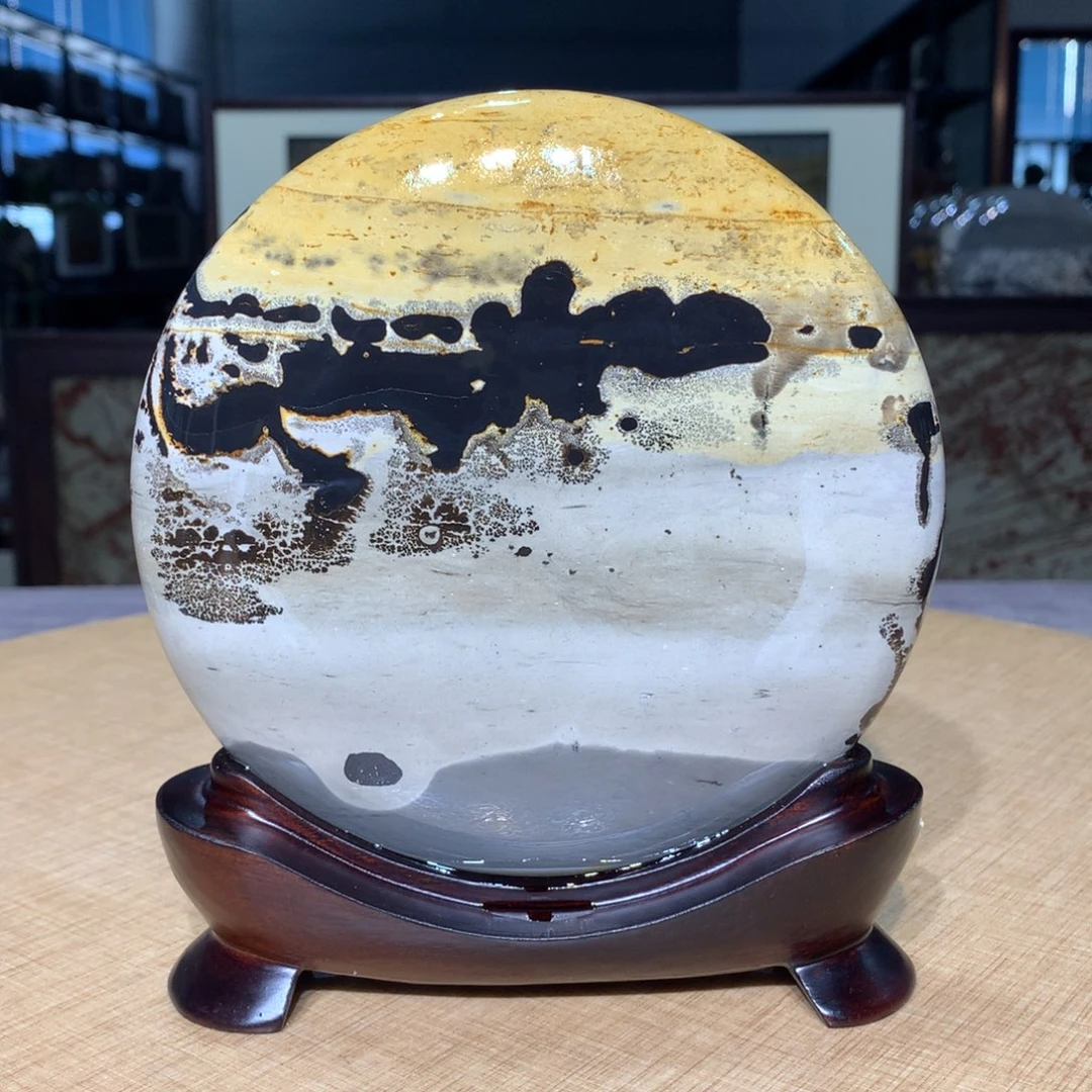 香樟木，广西国画石摆件