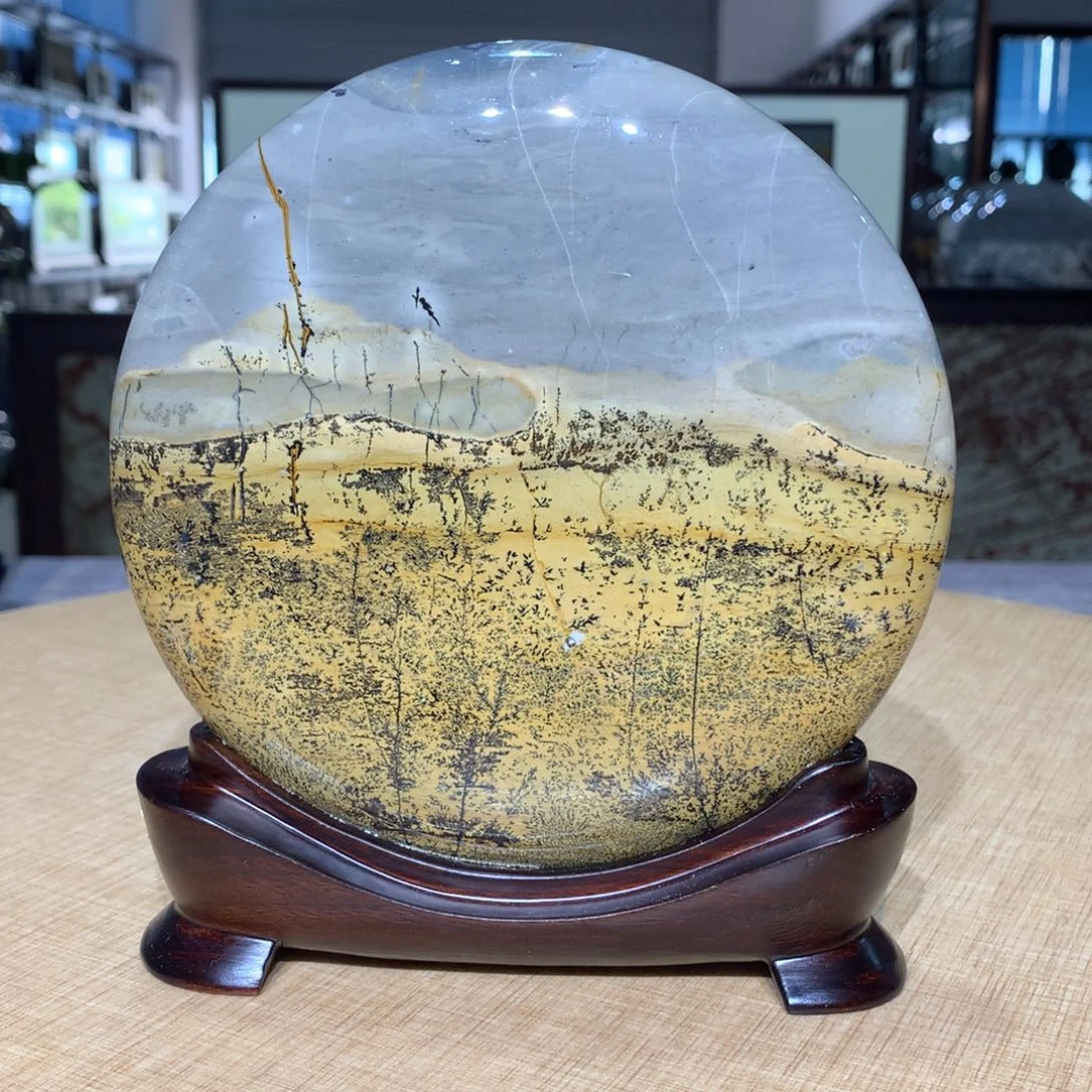 香樟木，广西国画石摆件