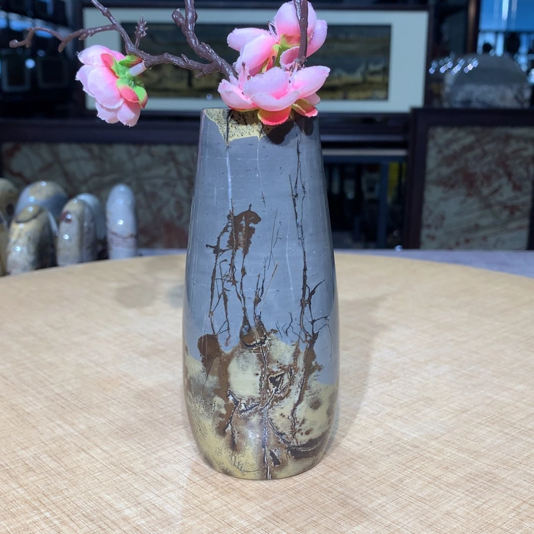 香樟木，广西国画石摆件，花瓶