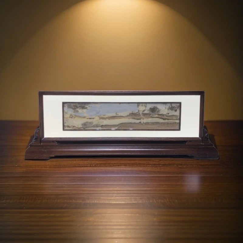 【石有画】广西国画石草花石奇石观赏石屏风摆件：PF075，73×25.5×3.5