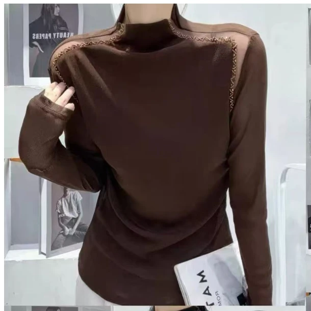 DEZI宝藏衣橱肩镂空珠饰舒适显瘦女打底小衫LS89111088