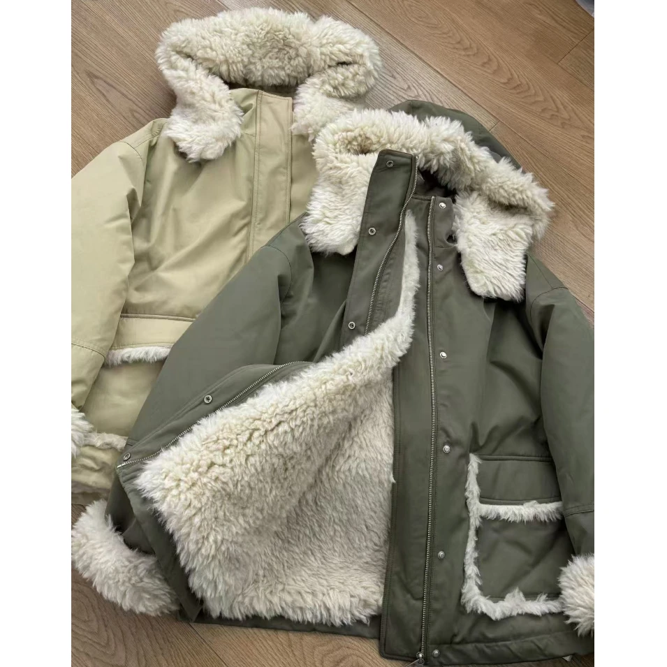 DEZI宝藏衣橱冬季连帽御寒保暖时尚一体毛毛派客服LS1313088