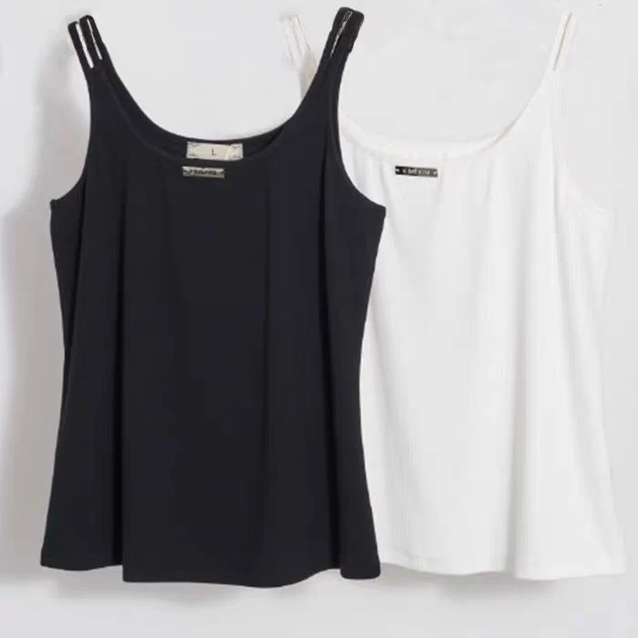 大码背心内搭简约休闲百搭胖mm上衣显瘦日常减龄拼接春吊带