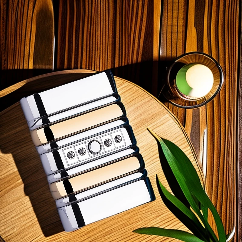 潮流新款镶钻充气电池触摸感应打火机金属纯铜红色火焰电池打火机