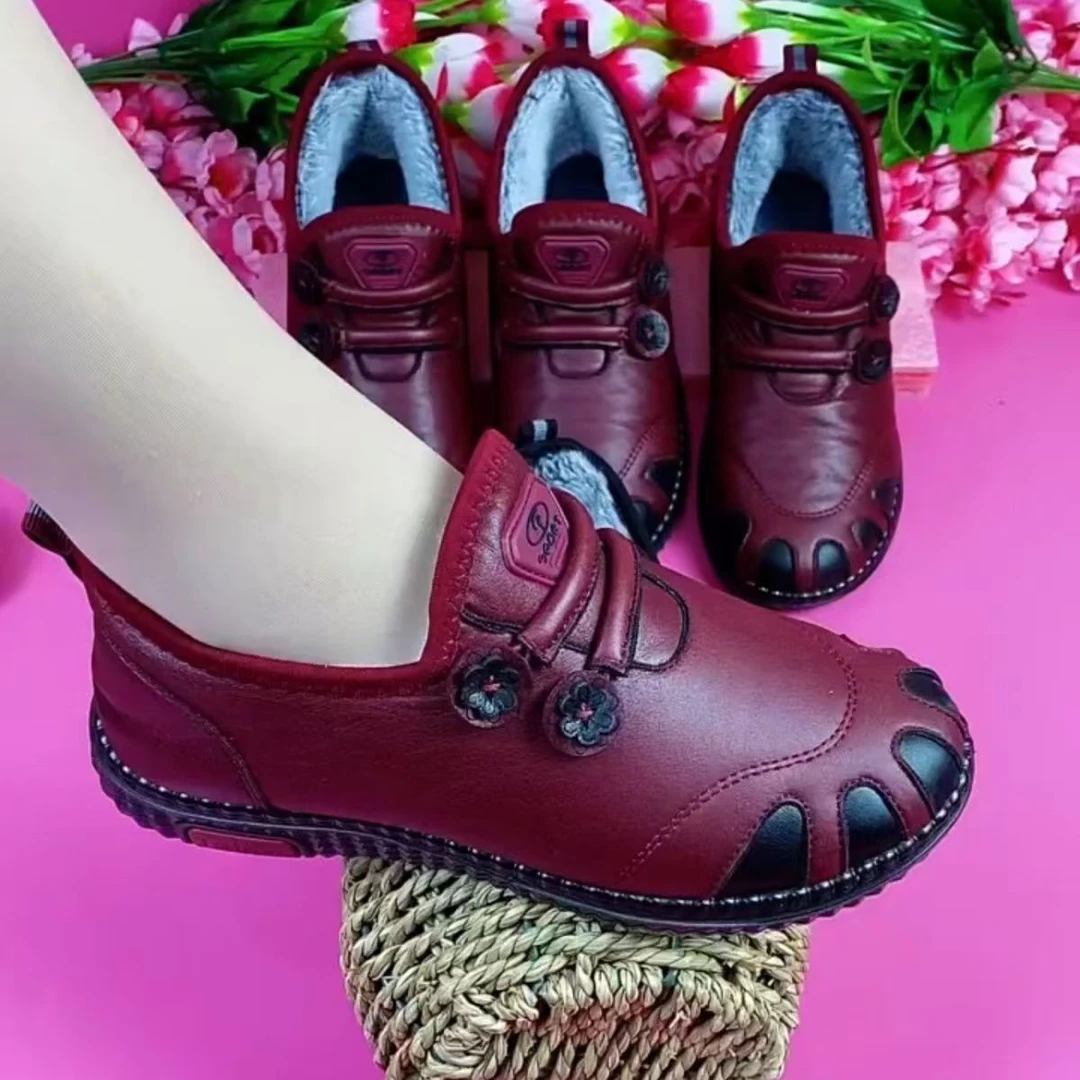 妈妈棉鞋女老北京布鞋加绒中老年棉鞋保暖奶奶鞋防滑软底老人短靴