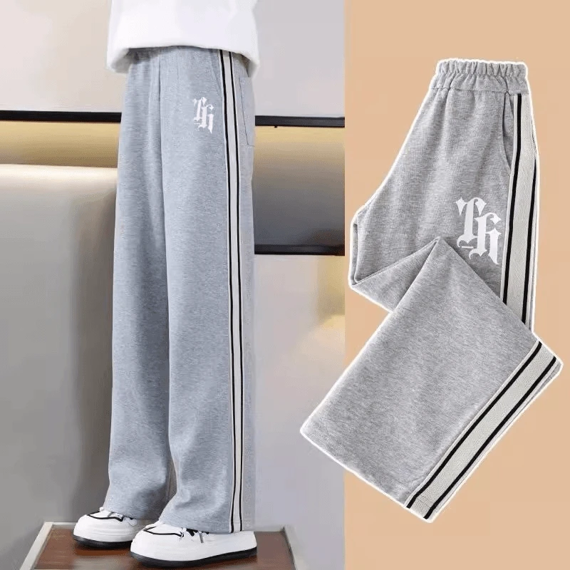 女童阔腿裤春秋外穿新款洋气女大童秋季休闲裤卫裤儿童宽松直筒裤