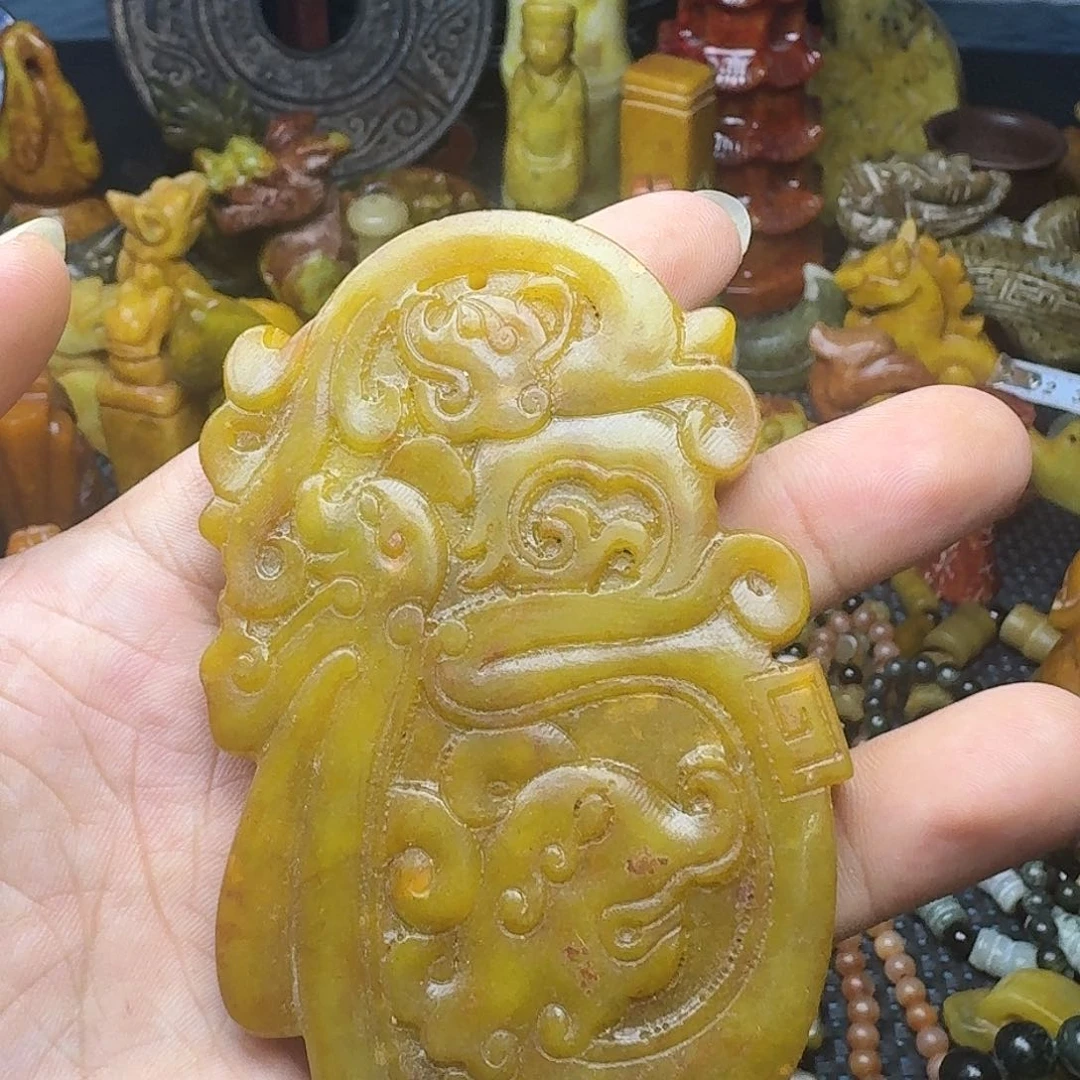 白玉菩提吊坠。。58