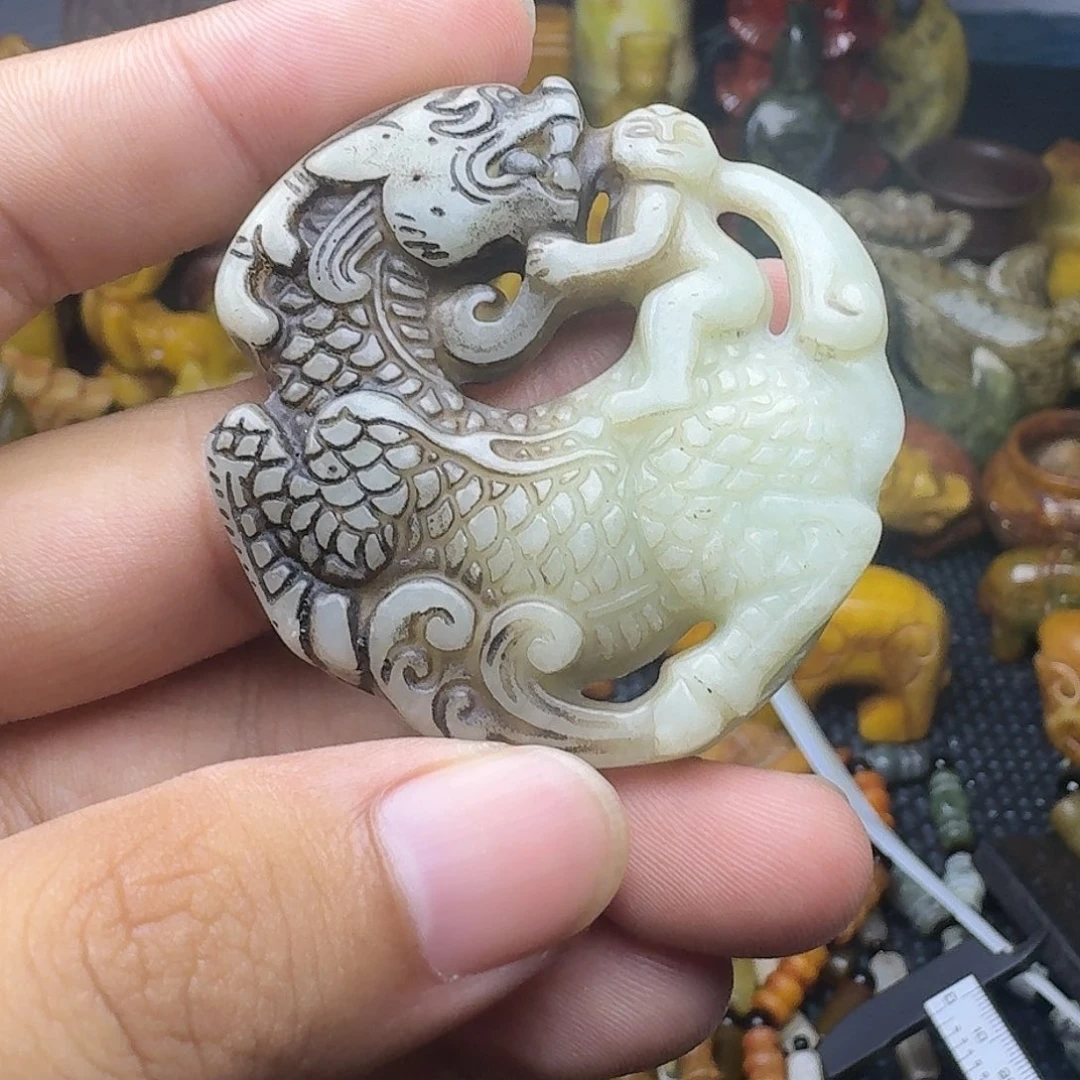 白玉菩提吊坠。。39