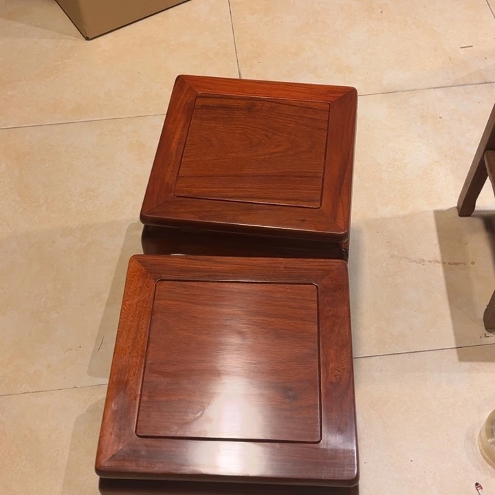 紫檀木类家具缅甸花梨木四方凳