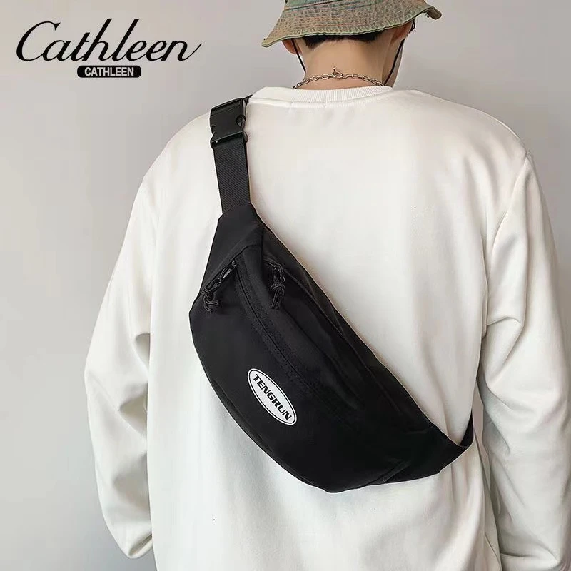 新款日系斜挎包男潮牌大容量腰包情侣款挎包男大学生轻便潮流胸包