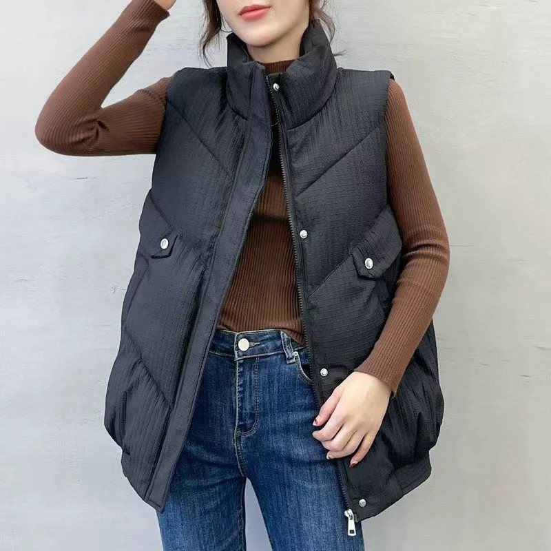 812欧版宽松休闲棉马甲女2024秋冬新款百搭显瘦大码马夹外套背心