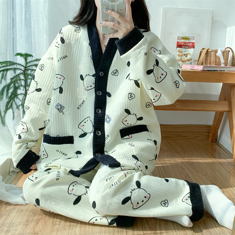 300斤空气棉夹层秋冬长袖大码睡衣女大码胖妹宽松爆款2025春家居