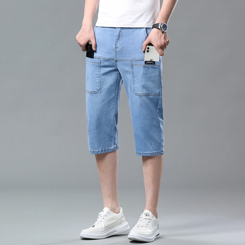 【牛仔短裤】夏季薄款六兜牛仔短裤弹力百搭宽松大码男士潮流休闲裤