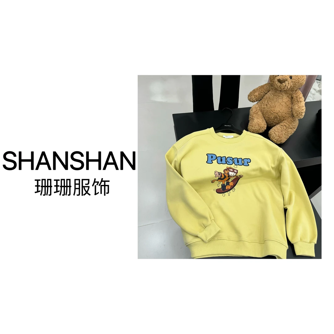 【2024】珊珊自留款早春减龄通勤加菲猫圆领卫衣