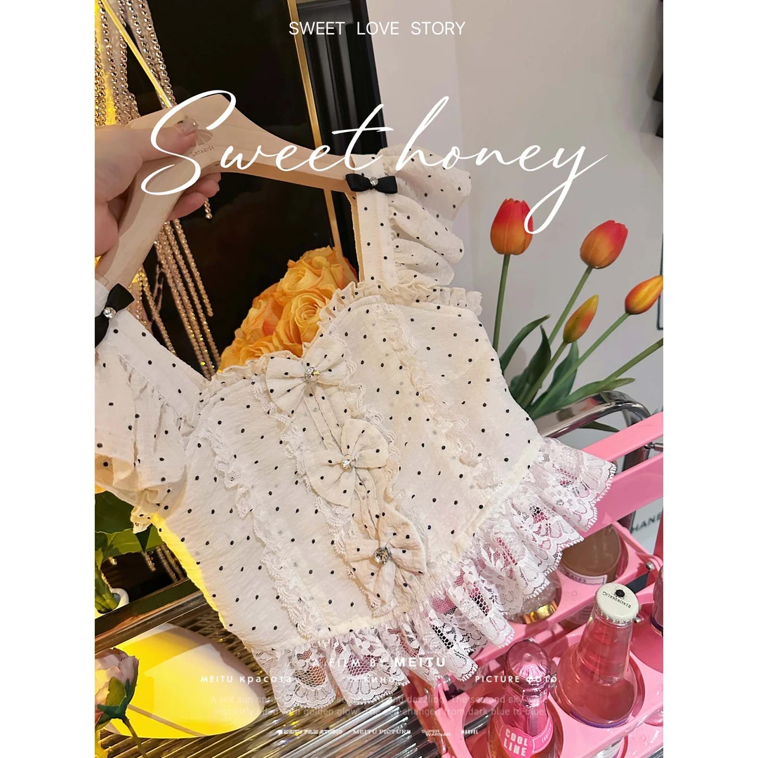 MOANA 气质蕾丝边飞飞袖蝴蝶结上衣女宝汉服24052021