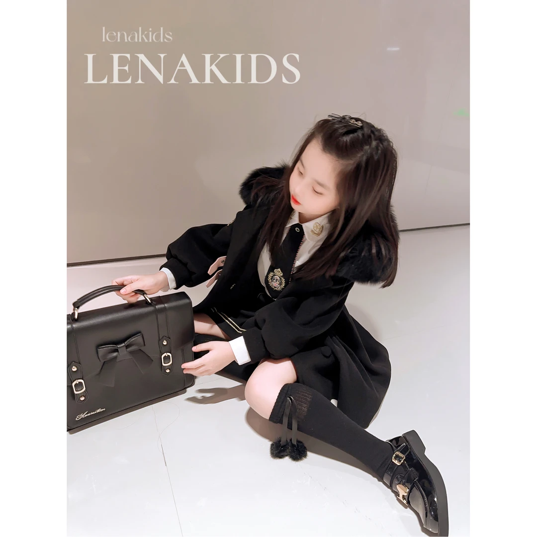 PP·Twinkle【现货】狐狸毛领·双面呢羊毛大衣女童呢大衣23091901