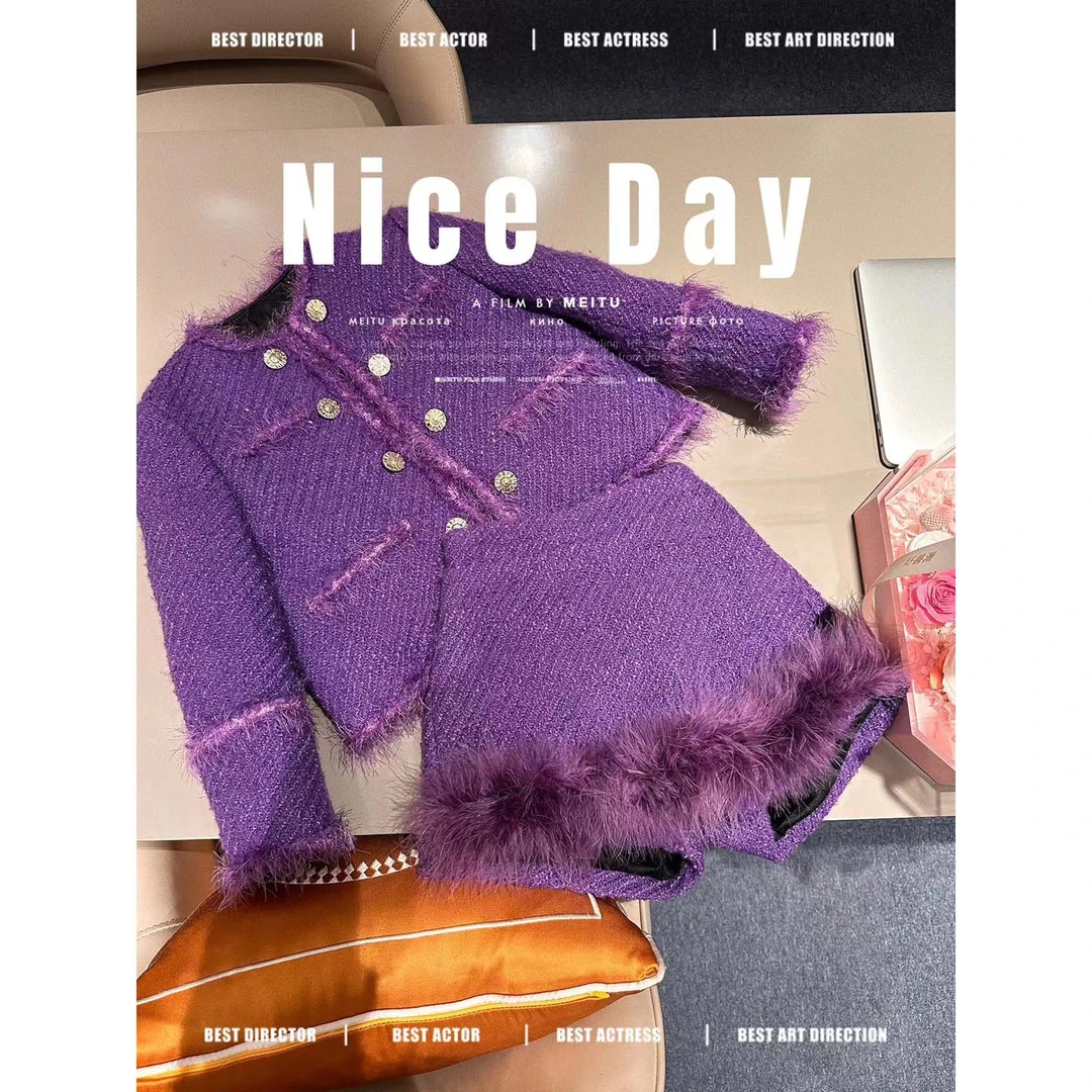 【现货】MOANA 绵羊毛·90白鸭绒·气质小香女童羽绒外套23111703