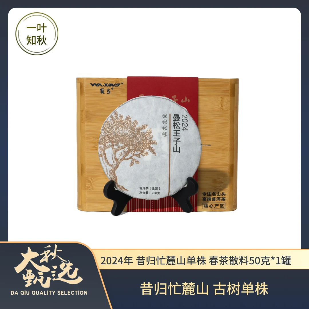 2024年 曼松王子山古树头春生茶饼 普洱茶生茶饼茶200克/饼