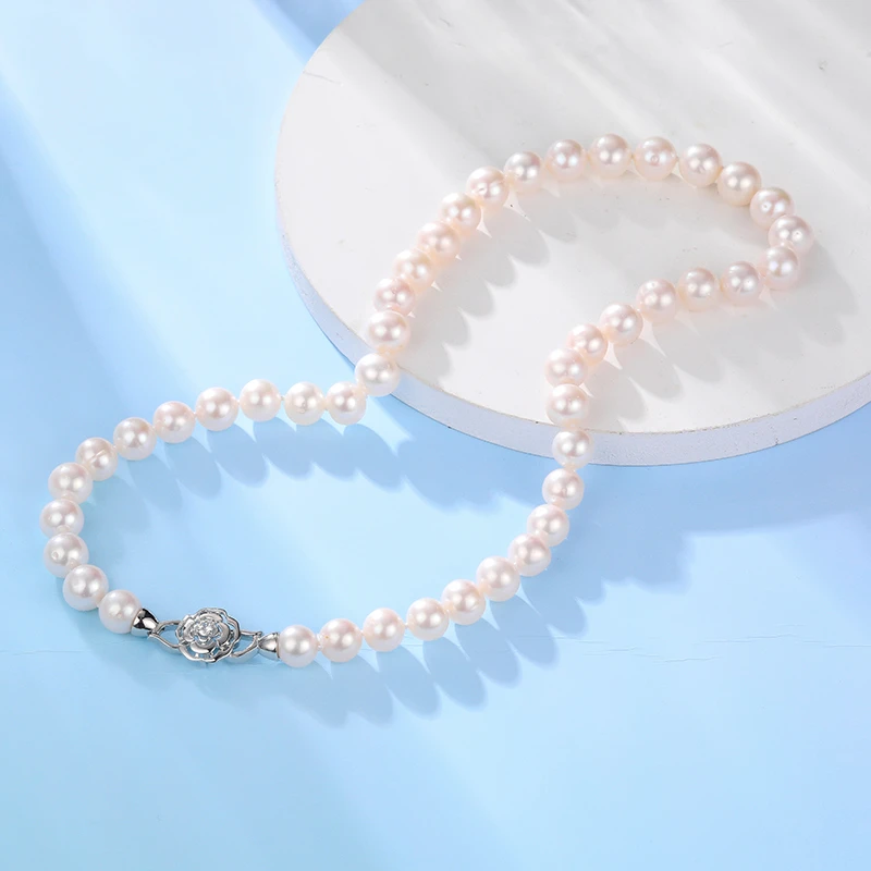 沐银时代伯爵花扣大点位淡水珍珠项链多样性发其一