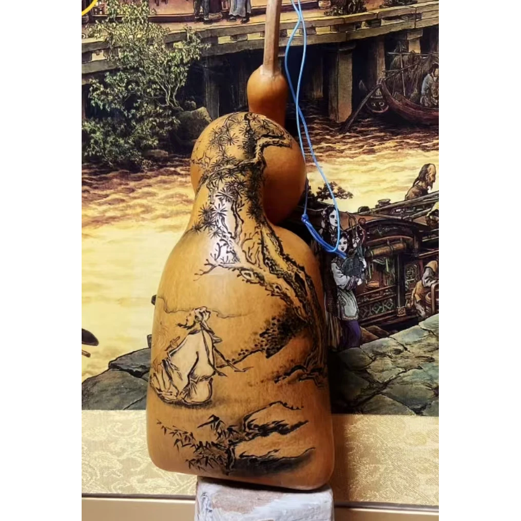 墨刻钱袋子葫芦纵情山水诗画人生人生有限功业无涯且得浮生半日闲