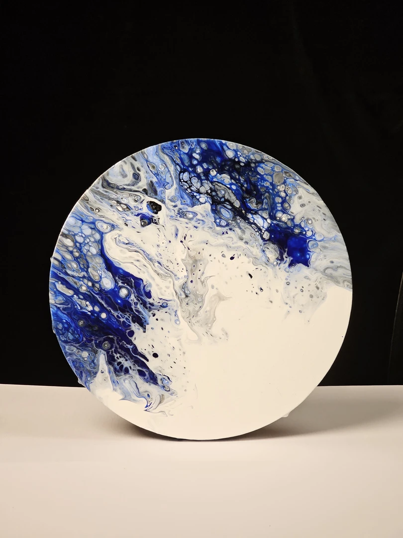 银河流域创意流体画直径30cm家具摆件