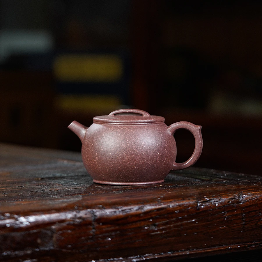 遇壶堂平盖汉瓦160cc/紫玉金砂正宗宜兴纯手工原矿紫砂壶0657