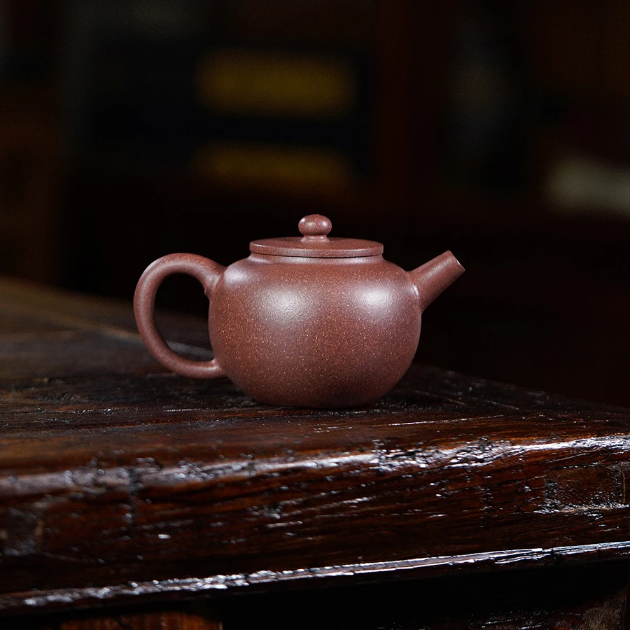 玉墩150cc紫玉金砂正宗宜兴纯手工原矿紫砂壶0672泡茶壶