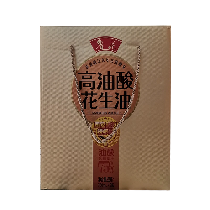 鲁花高油酸花生油礼盒 750毫升*2/盒