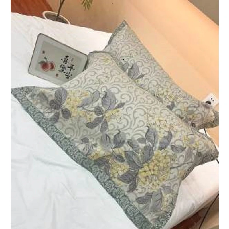 F【枕巾-宋锦】 52*78cm  精梳细纱成人枕巾一对装