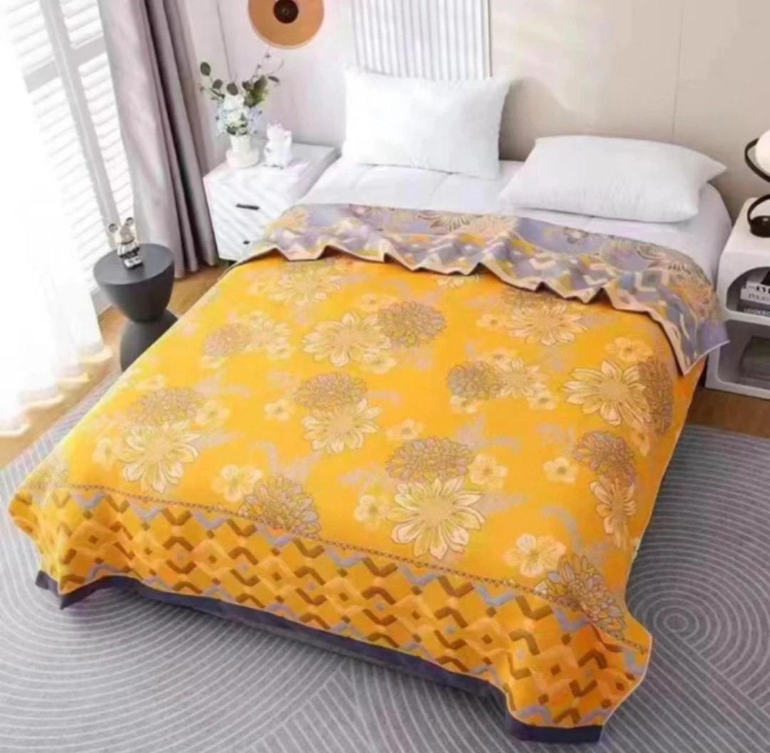 【水莲花】150*200CM可铺可盖多层纱布亲肤通用床盖