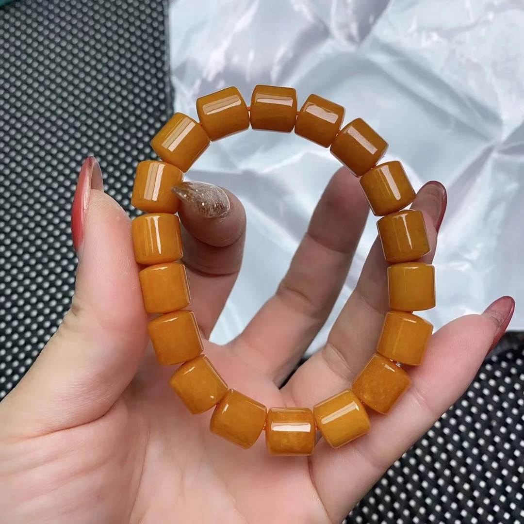 [石矿]A1169橙黄系桶珠手链10M设计轻奢时尚手链手串
