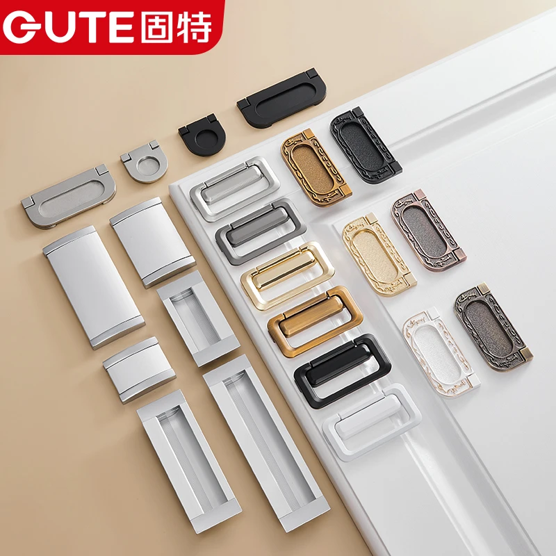 固特衣柜抽屉暗多色现代简约设计橱柜门把手榻榻米拉环明装平拉扣