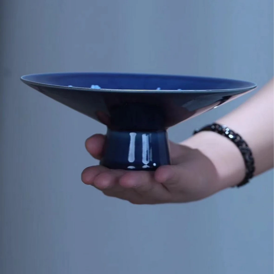 8寸高脚斗笠浅盘丨冰梅