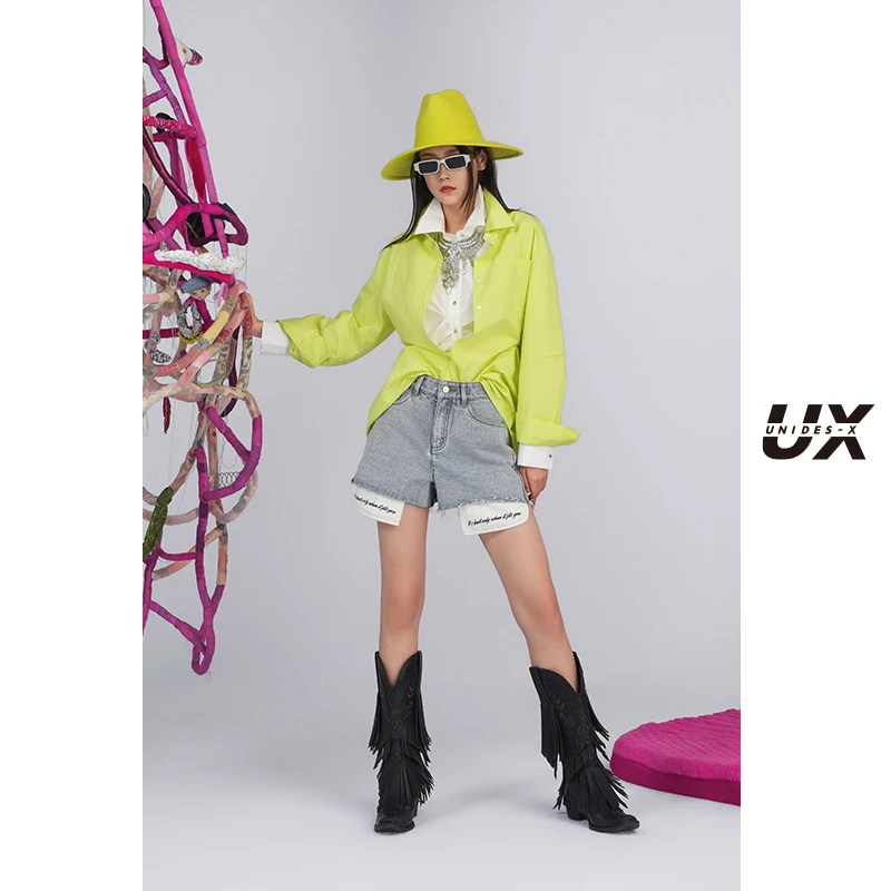 UNIDES-X UX侧边可收腰衬衫针织休闲