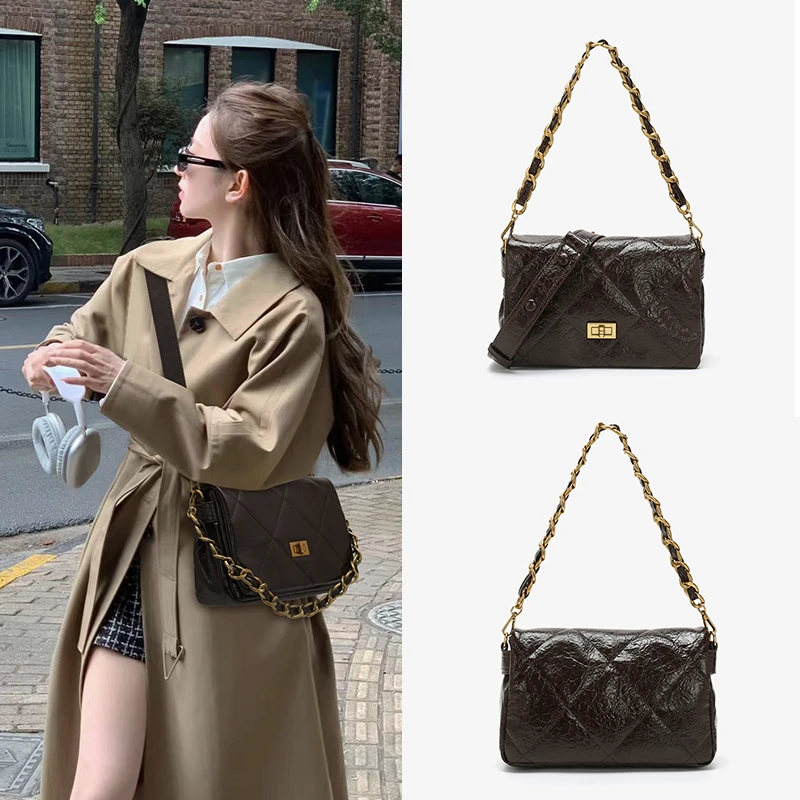 BV&EV/2024秋冬上新 小香风小众时尚气质复古单肩斜挎腋下包