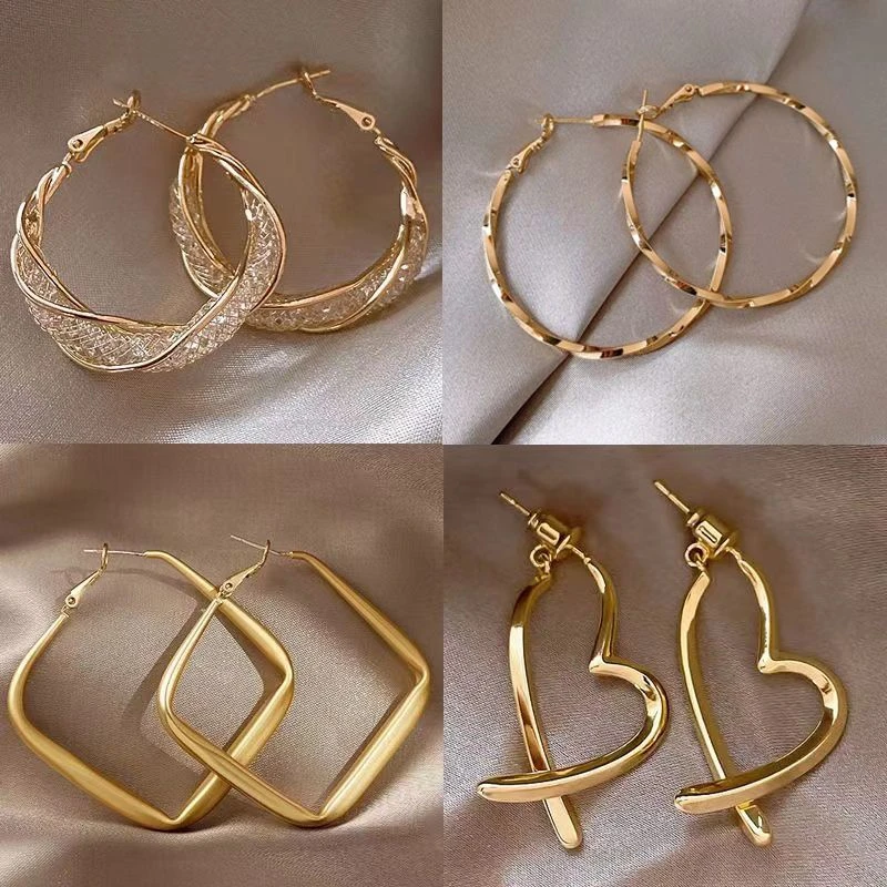 铜合金耳饰 精致金属感耳环女气质小众设计百搭耳饰轻奢高级耳钉