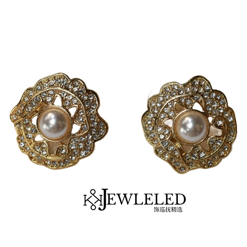 铜合金仿珍珠耳饰 手工气质轻奢百搭复古时尚精致优雅小众时尚FC