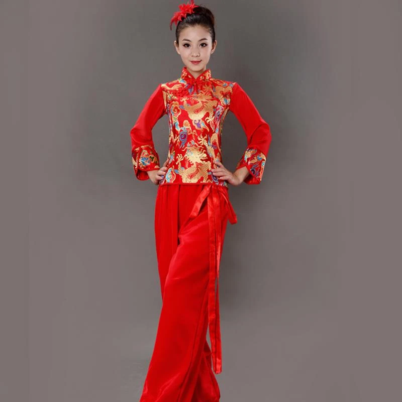 开场舞蹈服装女广场舞腰鼓成人打鼓服张灯结彩演出服喜庆秧歌服