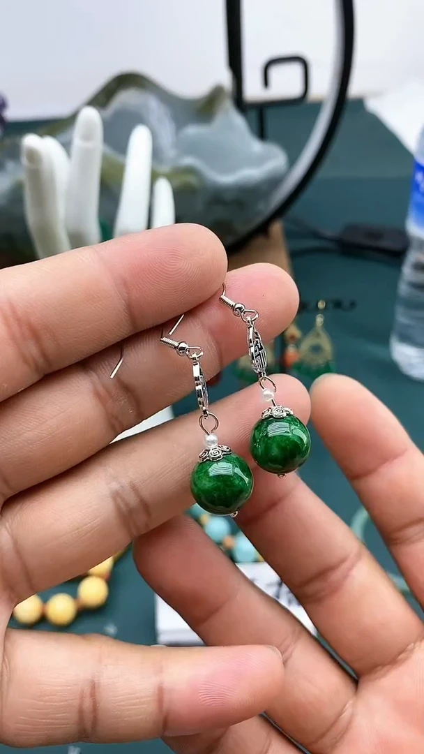 【闪购商品】翡翠耳饰银S925镶嵌时尚321321345