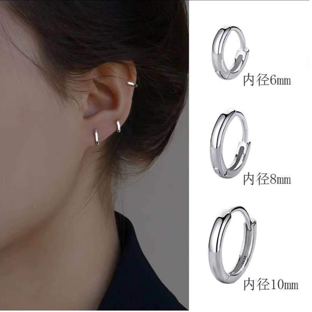 合金耳饰 睡觉免摘圆圈耳环女养耳洞小众高级感耳圈ins耳扣耳骨环