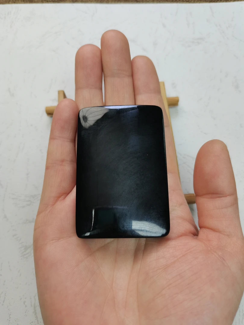 鹿总甄选 和田玉 塔青镜面 平安无事牌吊坠（多样性发1）