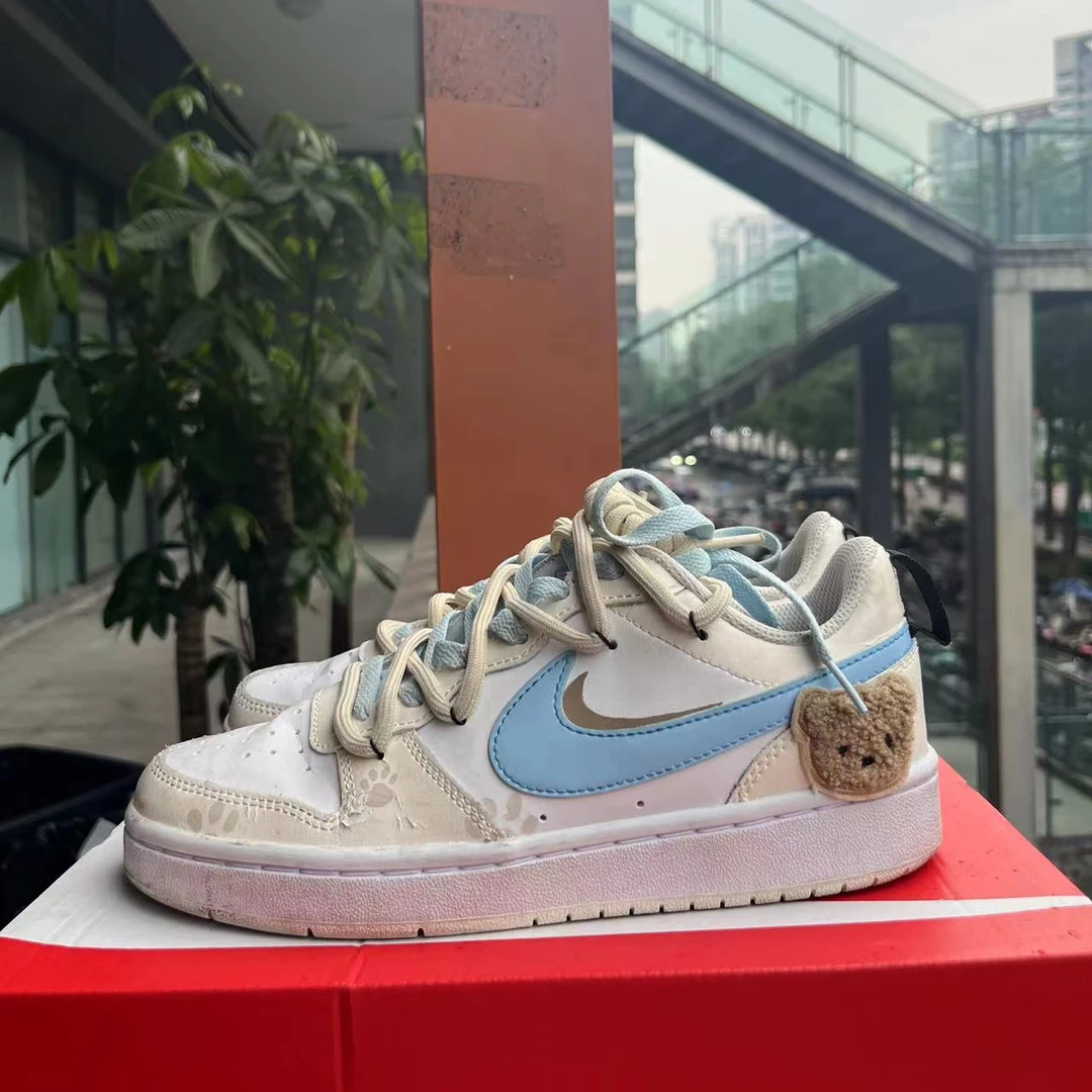 NIKE COURT低帮定制款/小熊乐园/刮刮乐/36.5码/9新/原盒配件齐