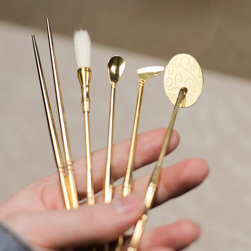 铜香篆香道香具用品海棠花灰压打拓香粉香灰香拓香篆平炉器工具