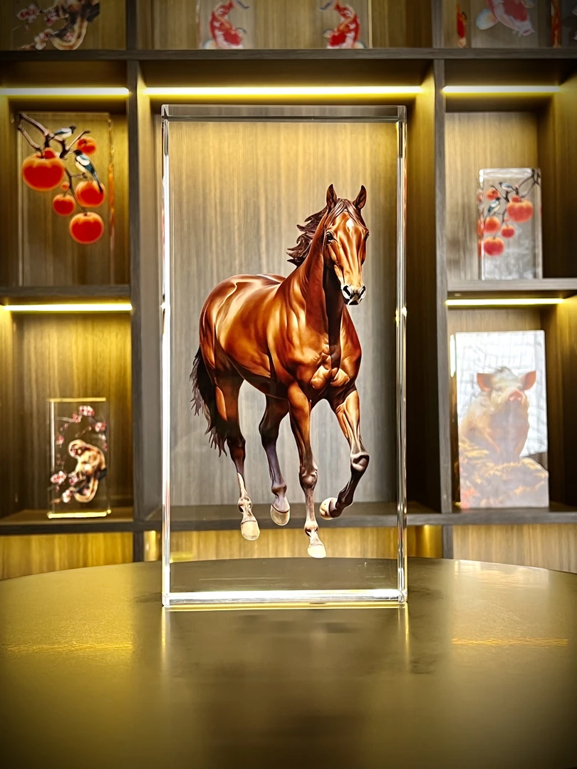 【马到成功】创意新中式轻奢艺术水晶摆件