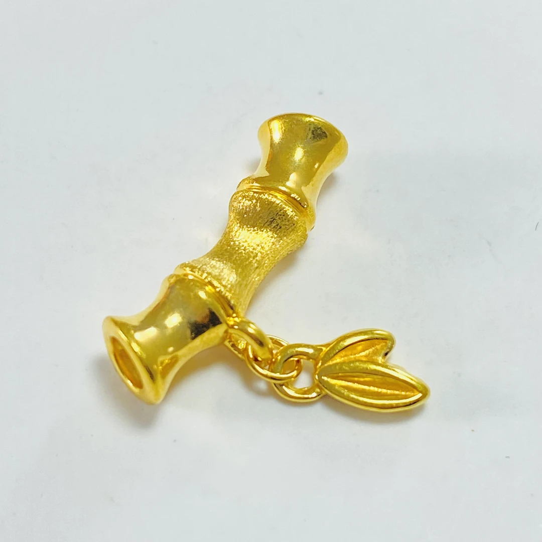 足金999 足金黄金竹节弯管提溜 0.47