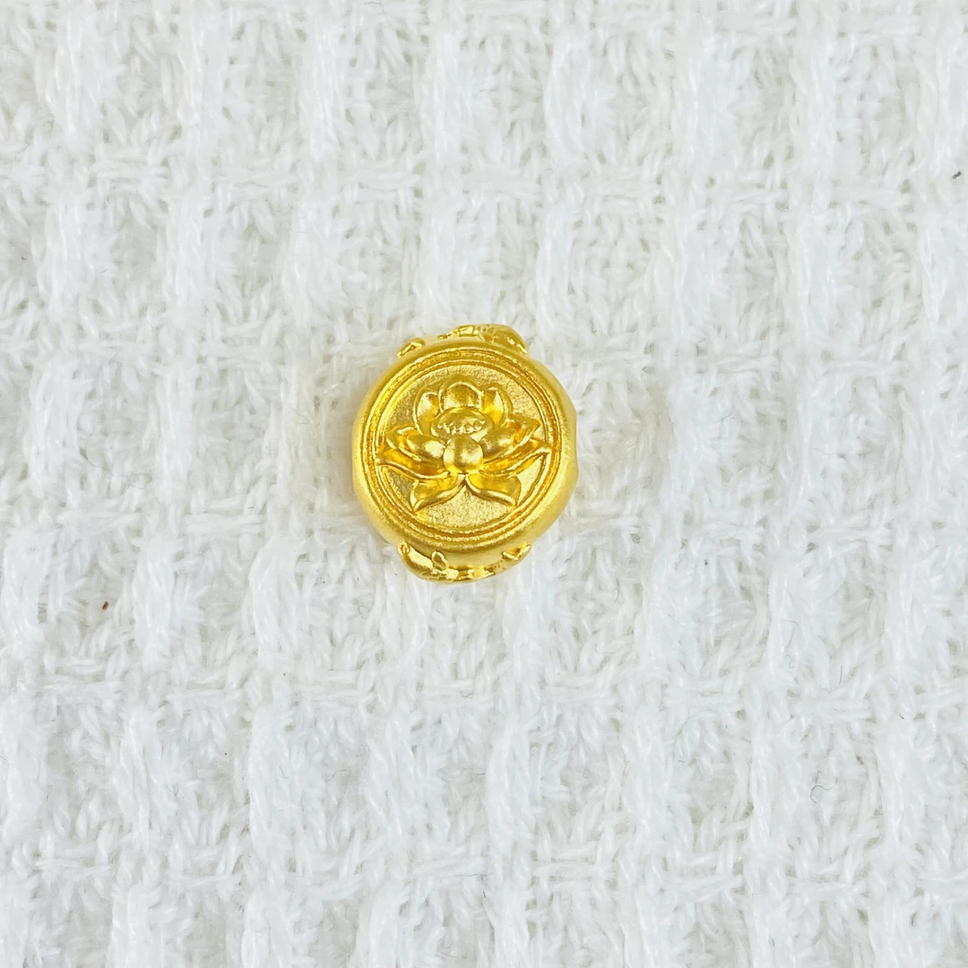 足金999 黄金莲花锦鲤福字 0.38