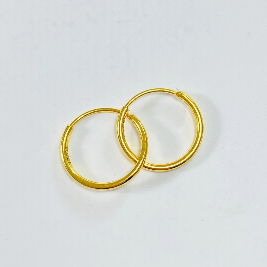 足金999 黄金圈圈一对 Q